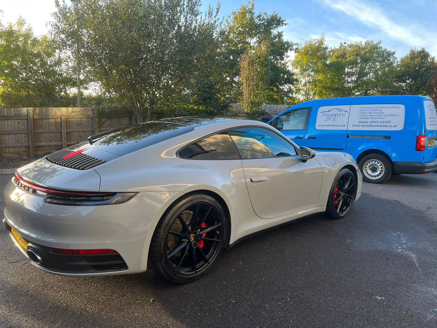 Porsche 911 Carrera 4S after a gold exterior valet