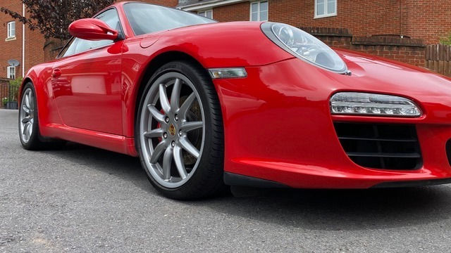 Porsche 911 997.2 photographed after a gold exterior valet